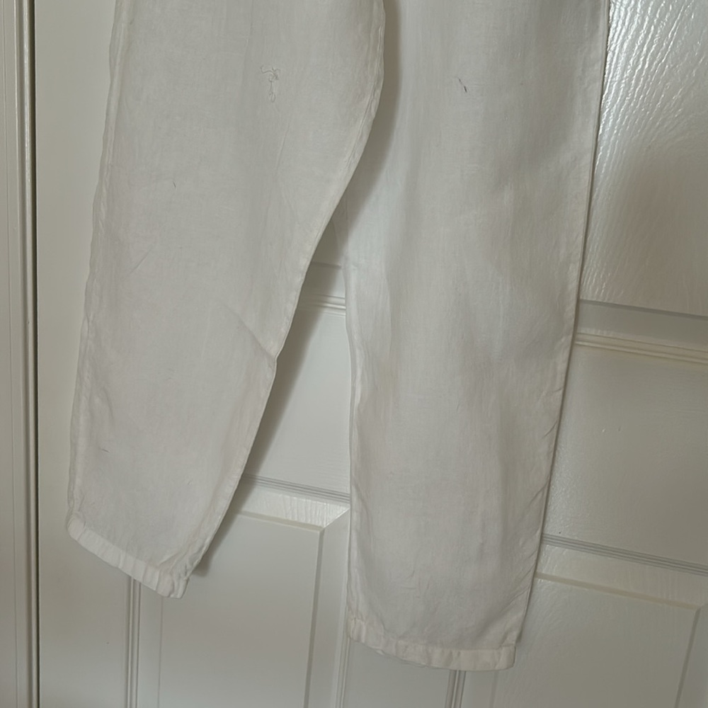 ZARA Classic Bright White Linen Pants - Picture 7 of 7